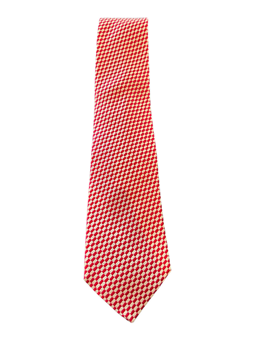 Charvet NWT Red & Beige Silk All Over Print Men's Tie Red & Beige