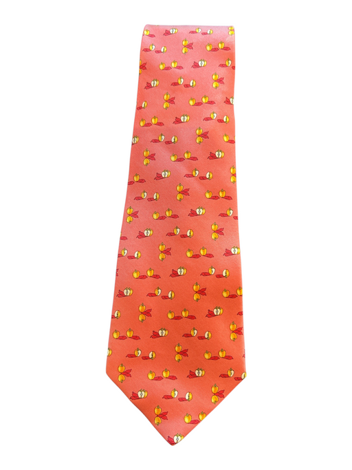 Ferragamo Pink & Multi Silk All Over Print Men's Tie Pink & Multi