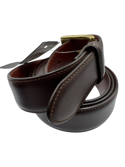 Coach AS IS Brown Leather Solid Men's Belt Brown