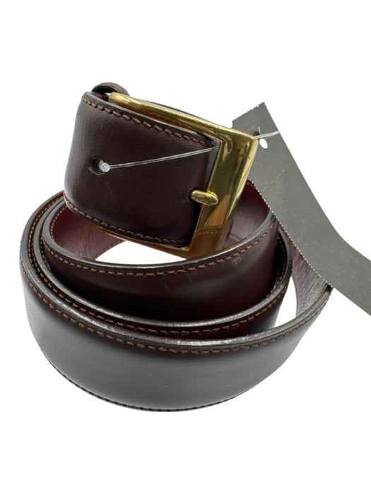Coach AS IS Brown Leather Solid Men's Belt Brown