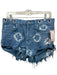 We The Free Size 27 Blue Wash Cotton Button Front Tie Dye Grommets Shorts Blue Wash / 27