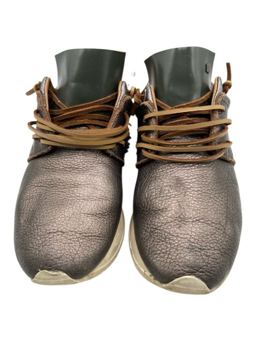 Esse Ut Esse Shoe Size 38 Dark Grey Leather Fringe Detail lace up Metallic Shoes Dark Grey / 38