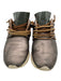 Esse Ut Esse Shoe Size 38 Dark Grey Leather Fringe Detail lace up Metallic Shoes Dark Grey / 38