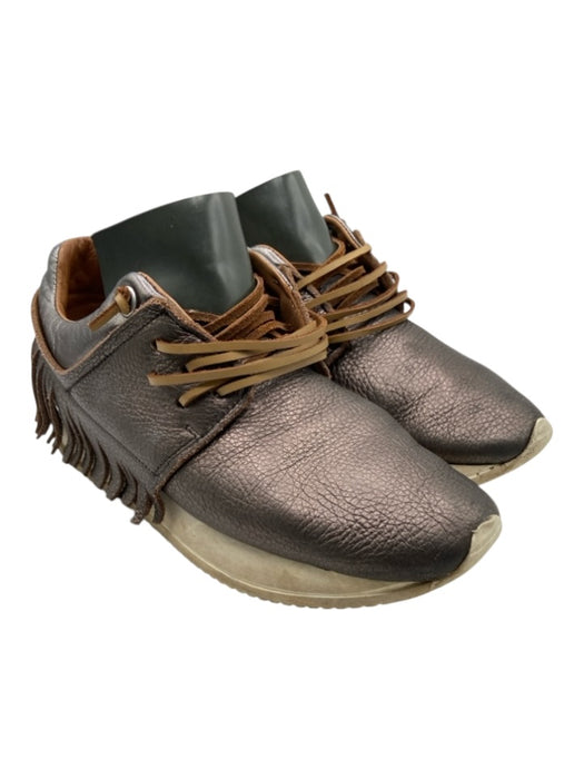 Esse Ut Esse Shoe Size 38 Dark Grey Leather Fringe Detail lace up Metallic Shoes Dark Grey / 38