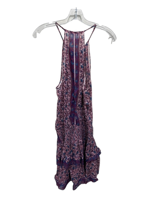 Poupette St. Barth Size Small purple & pink Cotton Sleeveless Floral Dress purple & pink / Small