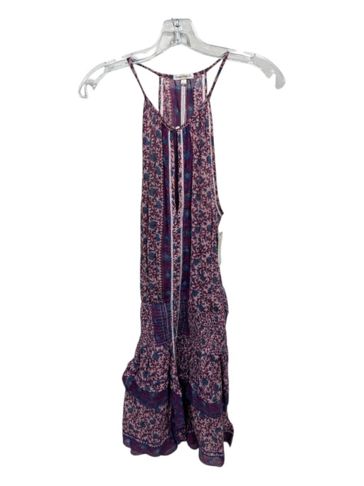 Poupette St. Barth Size Small purple & pink Cotton Sleeveless Floral Dress purple & pink / Small