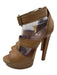 Alaia Shoe Size 40 Tan Leather Scallop Detail Peep Toe Ankle Strap Pumps Tan / 40