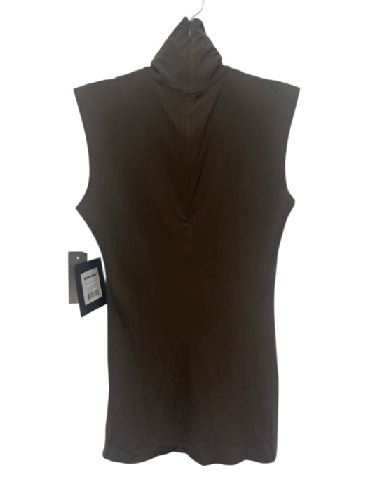 Norma Kamali Size XS Brown Polyester Turleneck Sleeveless Top Brown / XS