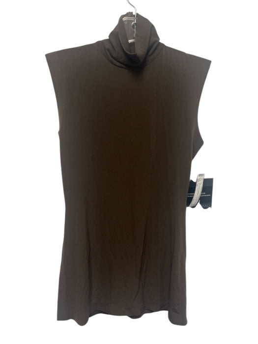 Norma Kamali Size XS Brown Polyester Turleneck Sleeveless Top Brown / XS