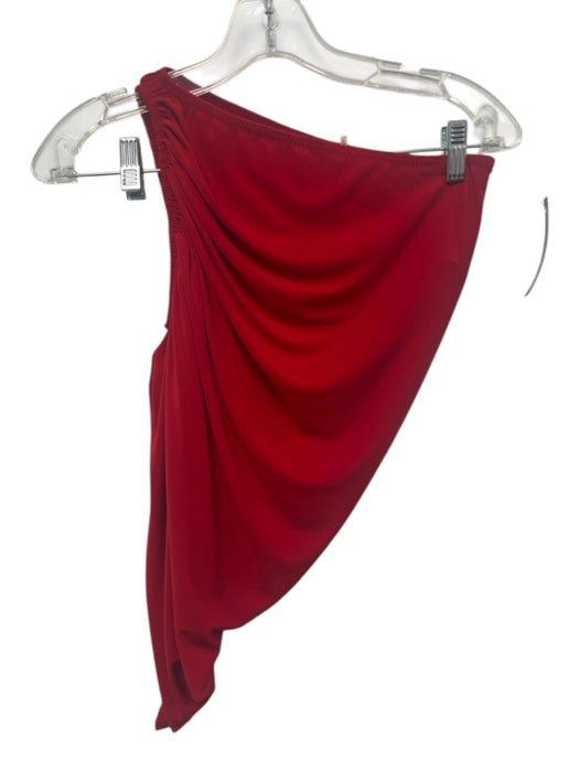 Norma Kamali Size XS Red Polyester One Shoulder Top Red / XS