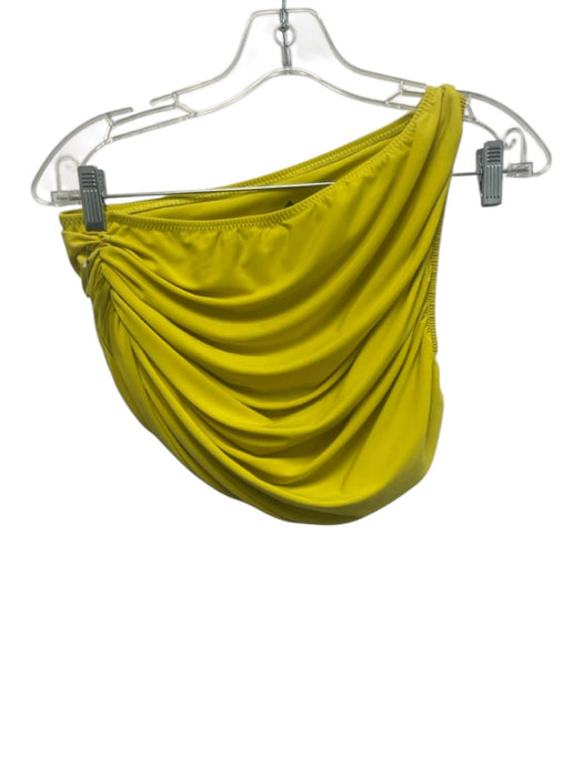 Norma Kamali Size S/36 Yellow Polyester Ruched One Shoulder Asymmetric Top Yellow / S/36