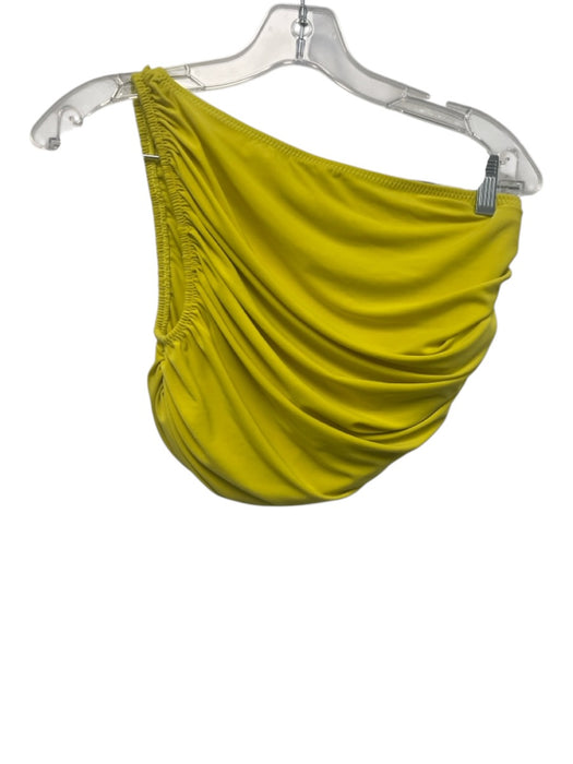 Norma Kamali Size S/36 Yellow Polyester Ruched One Shoulder Asymmetric Top Yellow / S/36