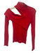 NBD Size S Red Nylon & Viscose Rib Knit Cut Out Top Red / S