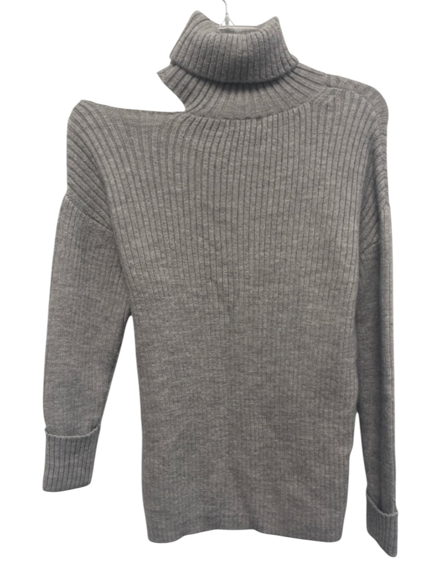 Lovers + Friends Size XXS Light Gray Acrylic, Wool, Nylon Ribbed Cut ...