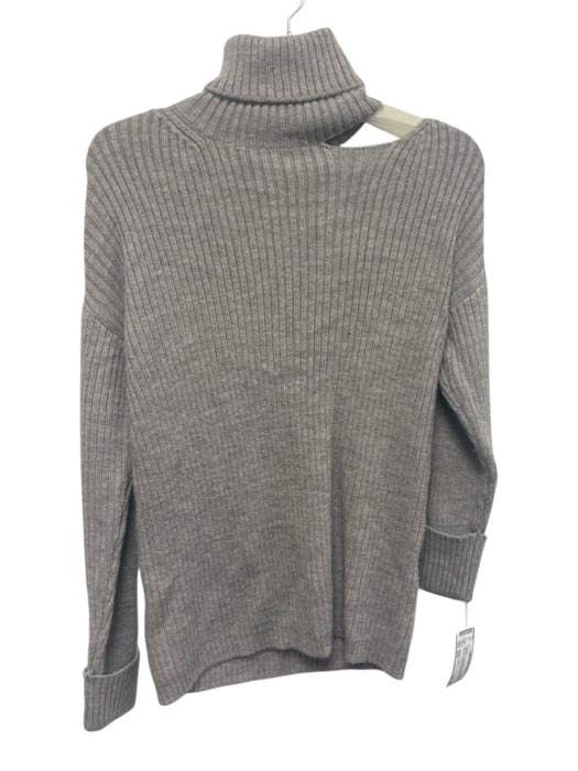 Lovers + Friends Size XXS Light Gray Acrylic, Wool, Nylon Ribbed Cut Out Sweater Light Gray / XXS