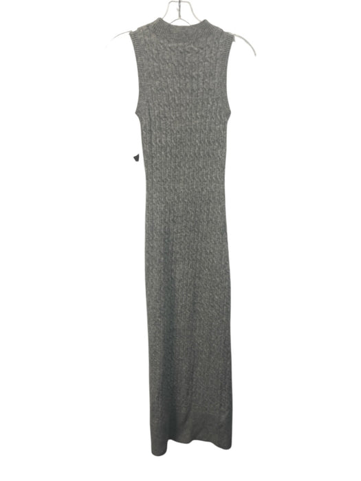Amanda Uprichard Size S Light Gray Acrylic & Nylon Sleeveless Cable Knit Dress Light Gray / S