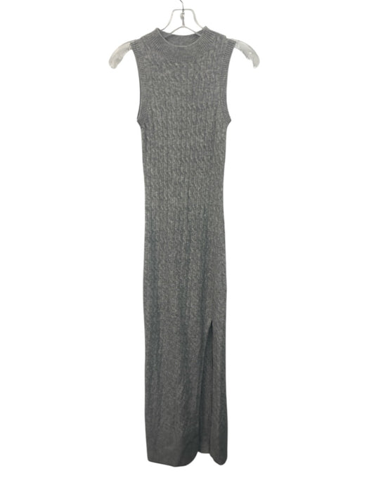 Amanda Uprichard Size S Light Gray Acrylic & Nylon Sleeveless Cable Knit Dress Light Gray / S