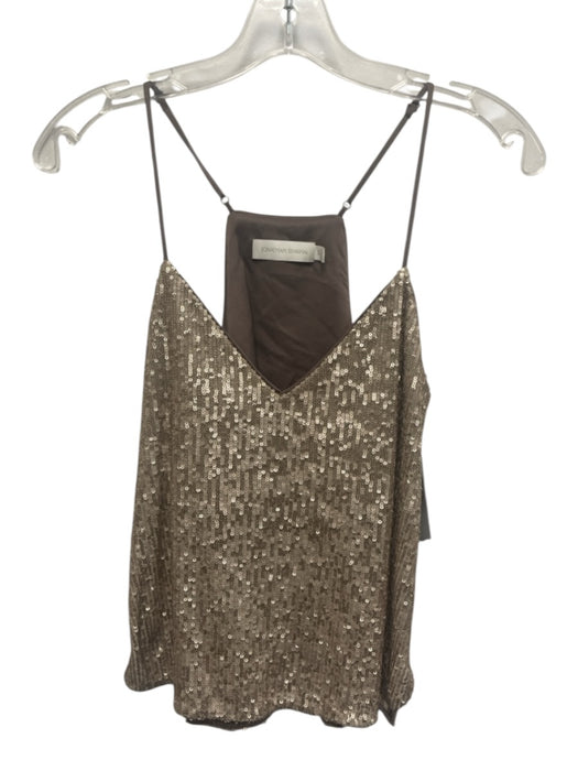 Jonathan Simkhai Size XS Champagne Polyester Spaghetti Straps Sequined Top Champagne / XS