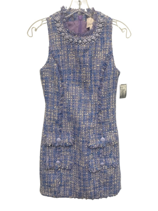 5a7 Cinq a Sept Size 0 Lavender Polyester & Acrylic Tweed Sleeveless Dress Lavender / 0