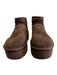 Ugg Shoe Size 7 Dark Brown Leather Suede Shearling Lined Platform Booties Dark Brown / 7