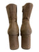 Sam Edelman Shoe Size 7 Taupe Beige Leather Block Heel Side Zip Booties Taupe Beige / 7