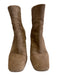 Sam Edelman Shoe Size 7 Taupe Beige Leather Block Heel Side Zip Booties Taupe Beige / 7