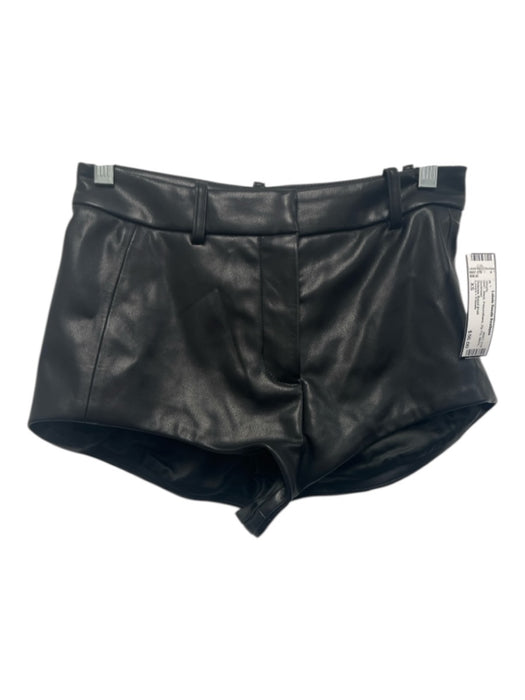 Lovers + Friends Size XS Black Polyurethane Zip Fly Micro Shorts Black / XS