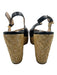 Prada Shoe Size 39 Black & Tan Patent Leather Raffia Platform Slingback Pumps Black & Tan / 39