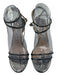 Jimmy Choo Shoe Size 39 Silver Leather open toe Crackled Ankle Strap Pumps Silver / 39