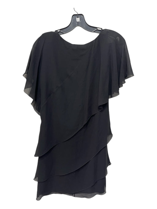 Saint Laurent Size Est XS Black Silk layered V Neck Flowy Dress Black / Est XS