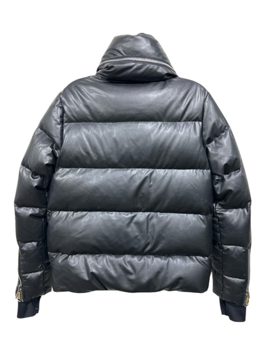 SAM. Size M Black Vegan Leather Down Fill Puffer Collar Jacket Black / M