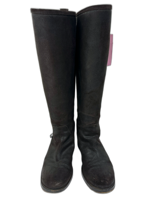 Jimmy Choo Shoe Size 38 Brown Leather Coated Round Toe Side Zip Knee High Boots Brown / 38