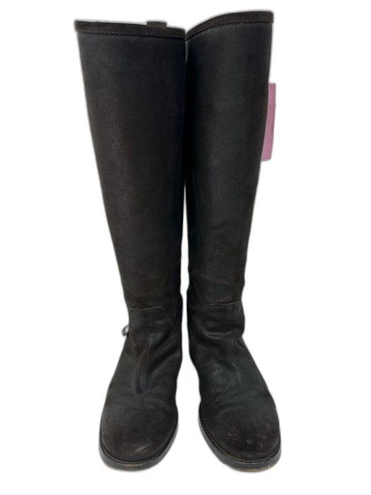 Jimmy Choo Shoe Size 38 Brown Leather Coated Round Toe Side Zip Knee High Boots Brown / 38