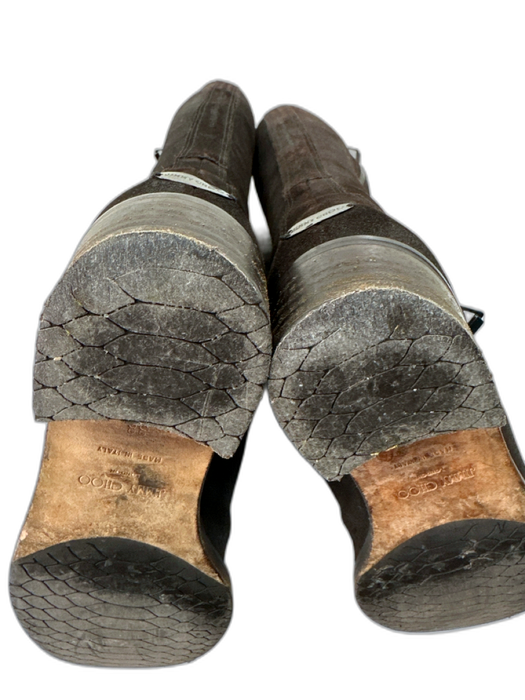 Jimmy Choo Shoe Size 38 Brown Leather Coated Round Toe Side Zip Knee High Boots Brown / 38