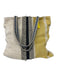 Claramonte Beige, Yellow, Blue Raffia Top Handle Fringe Embroidered Tote Bag Beige, Yellow, Blue / Large