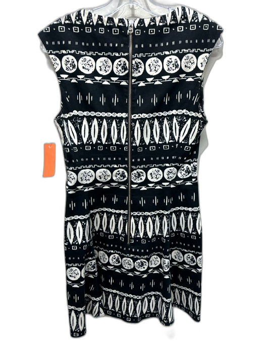 Veronica Beard Size 6 Black & Cream Cotton Blend Abstract Geometric Mini Dress Black & Cream / 6