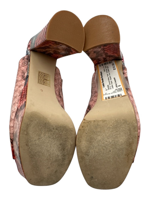 Jeffrey Campbell Shoe Size 6 Pink, Orange, Blue Leather Upper Square Toe Sandals Pink, Orange, Blue / 6