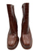 Dolce Vita Shoe Size 6.5 Brown Leather Upper Square Toe Croc Embossed Boots Brown / 6.5
