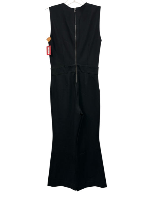 Spanx Size XSP Black Rayon Blend Sleeveless Back Zip Flare Jumpsuit Black / XSP