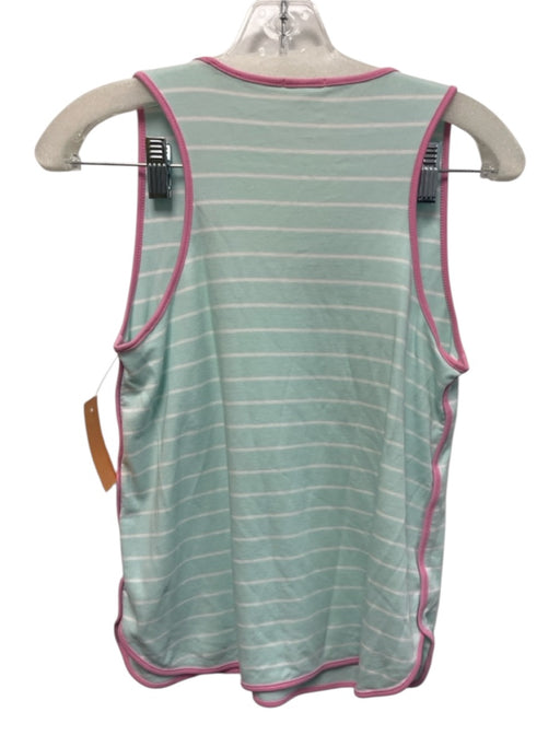 Lake Size XS Pink & Mint Cotton Sleeveless Striped Piping Short Set Pink & Mint / XS