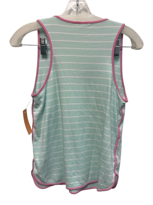 Lake Size XS Pink & Mint Cotton Sleeveless Striped Piping Short Set Pink & Mint / XS