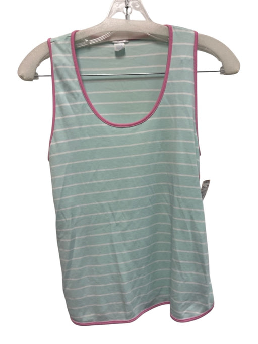 Lake Size XS Pink & Mint Cotton Sleeveless Striped Piping Short Set Pink & Mint / XS