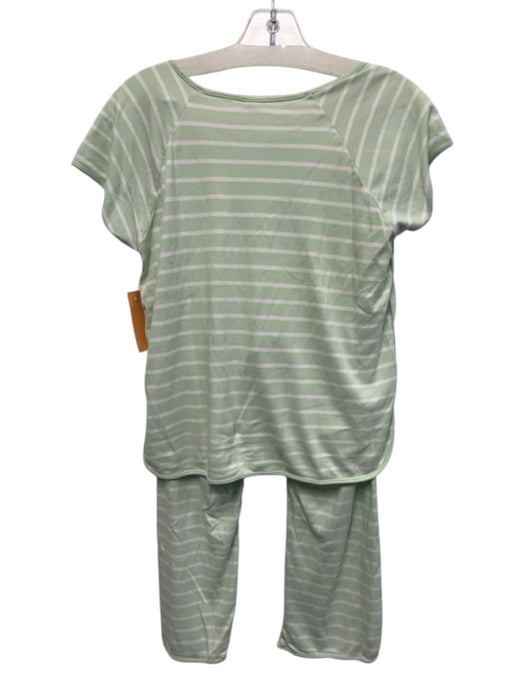 Lake Size XS Light Green Cotton Elastic Waist Striped Cap Sleeve Pant Set Light Green / XS