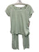 Lake Size XS Light Green Cotton Elastic Waist Striped Cap Sleeve Pant Set Light Green / XS