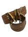 Michael Michael Kors Tan & Gold Leather Studded Quilted Logo Buckle Belts Tan & Gold / M