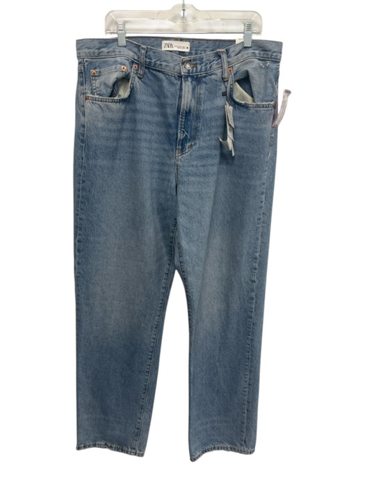 Zara Size 34 / 12 Light Wash Cotton Denim Loose Fit Jeans Light Wash / 34 / 12