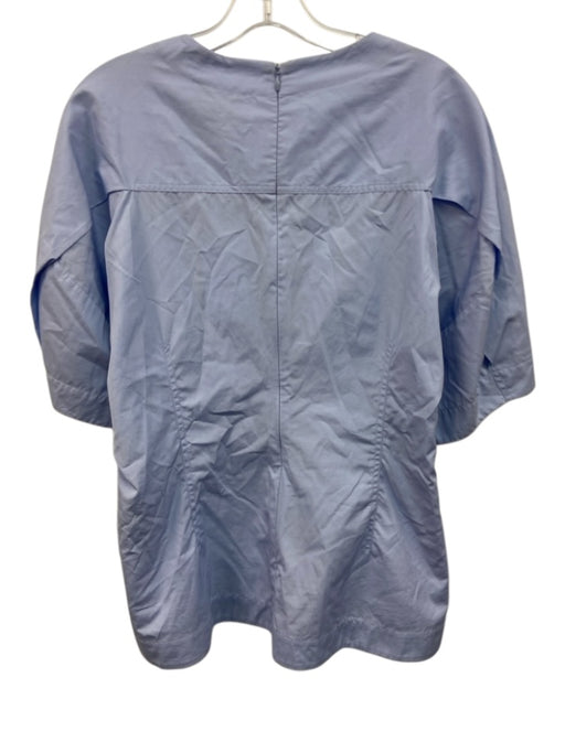 3.1 Phillip Lim Size 12 Light Blue Cotton Round Bead Back Zip Top Light Blue / 12