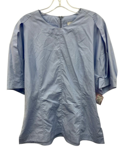 3.1 Phillip Lim Size 12 Light Blue Cotton Round Bead Back Zip Top Light Blue / 12