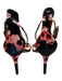Vince Camuto Shoe Size 11 Black, Pink, Blue Satin Floral Ankle Buckle Sandals Black, Pink, Blue / 11
