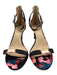 Vince Camuto Shoe Size 11 Black, Pink, Blue Satin Floral Ankle Buckle Sandals Black, Pink, Blue / 11